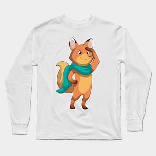 Fox with Scarf Long Sleeve T-Shirt